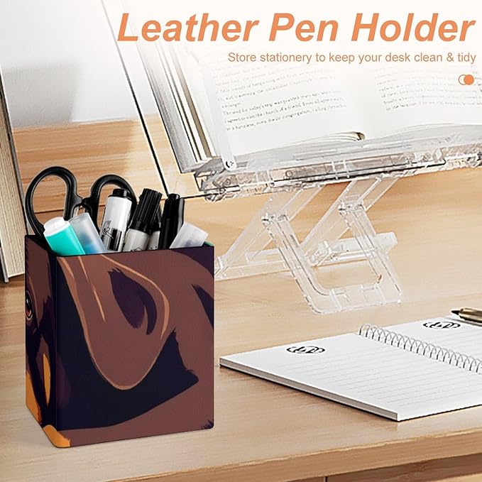 Men's Fashion Pencil Pen Holder Cup, Waterproof Office Supplies, Waterproof Multifunctional Office Supplies Cute Rottweiler Puppy Farm Dog Lazy Animal