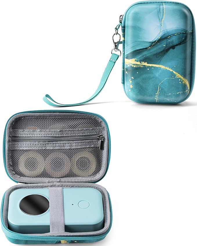 Phomemo D30 D35 Label Maker Case, Storage Bag Compatible with NELKO P21/NIIMBOT D11/JADENS D110/SUPVAN E10 Label Printer, Fits for Mini Labels Sticker Machine, Box Only - Green