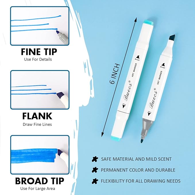 Alcohol Markers: Double Tipped Art Marker, 120 Count, suitable for Adults Artists Painting, Coloring Drawing Sketching, Multicolor