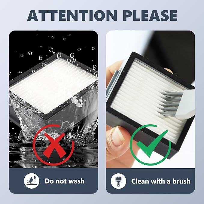 Improvedhand Filters Replacement Fit for i-Robot Room.ba E I & J Series i7 i7+/plus i3 i3+ i4 i6 i6+ i8 i8+ E5 E6 E7 Vacuum Cleaner, 9 Pack Filter Replacements + 1 Cleaning Brush