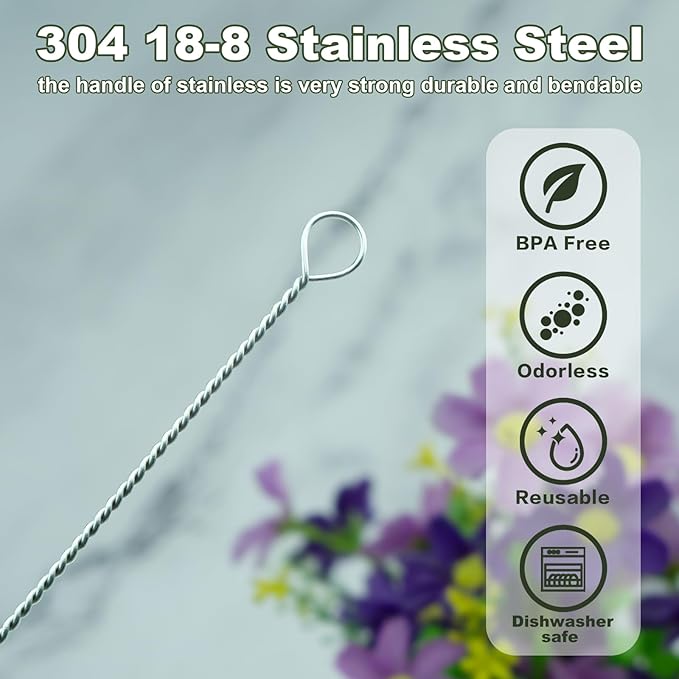 Straw Cleaner Brush for Stanley, 4Pcs Reusable Extra Long Straw Cleaning Brush for 14oz 20oz 30oz 40oz Stanley Mug, Cleaning Brush for All Plastic, Glass, Stainless and Silicone Straws