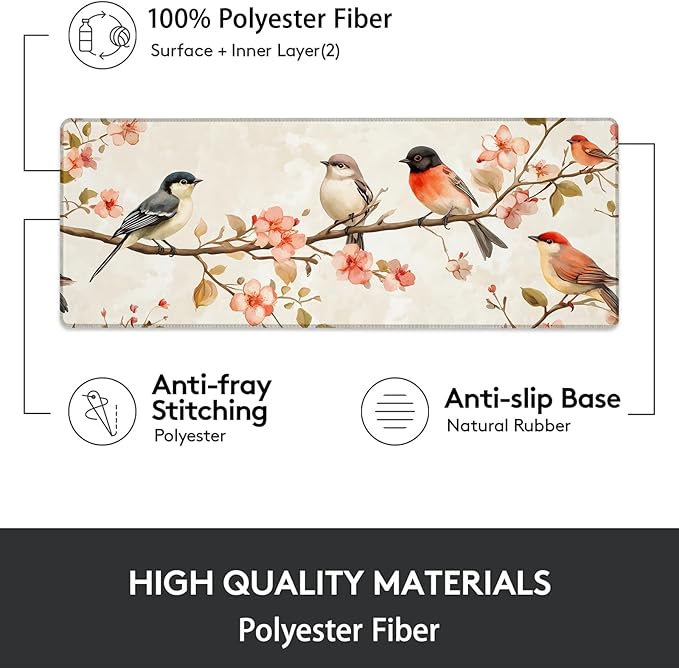 Gaming Mouse Pad, Fish Mouse Pad, Desk Mat, Non-Slip Rubber Base MousePads for Computers Laptop Office School Home Accessories Decor 31.5" x 11.8"