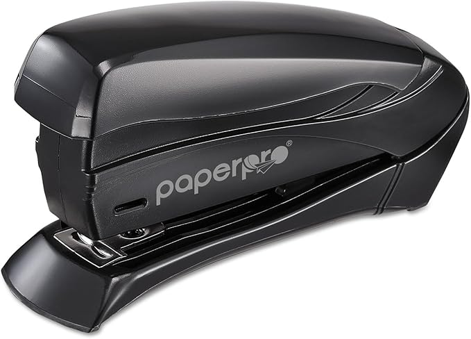 Bostitch Office Inspire Stapler, 15 Sheet Capacity, One Finger Use, No Effort, Spring Powered Stapler, Black
