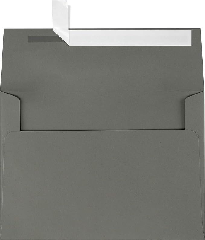 LUXPaper A7 Invitation Envelopes | Peel & Press | 5 1/4" x 7 1/4" | Smoke Gray | 80lb. Text | 250 Qty