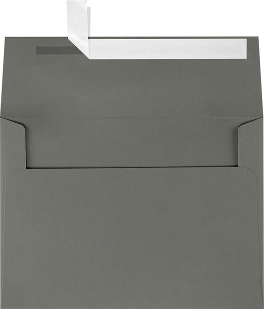 LUXPaper A7 Invitation Envelopes | Peel & Press | 5 1/4" x 7 1/4" | Smoke Gray | 80lb. Text | 250 Qty