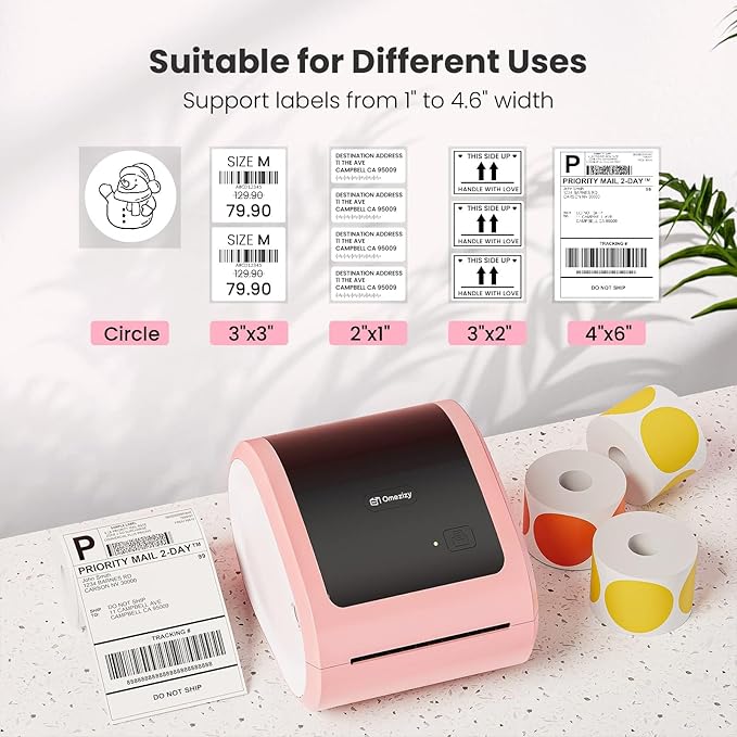 Shipping Label Printer 4x6 - Thermal Label Printer for Small Business, Shipping Packages, Home, Office, Compatible with USPS, Shopify, Amazon, Tiktok