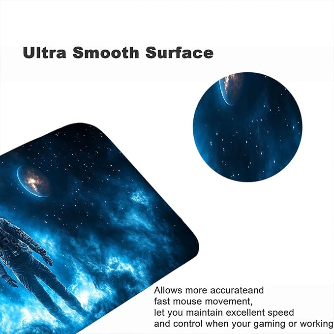Space Astronaut Gaming Mouse Pad Desk Pad Planet Galaxy Mysterious Mousepad XL Large Gaming Mouse Pad Laptop Keyboard Mat Desk Pad Office Home Decor for Women Girl 31.5"x11.8"