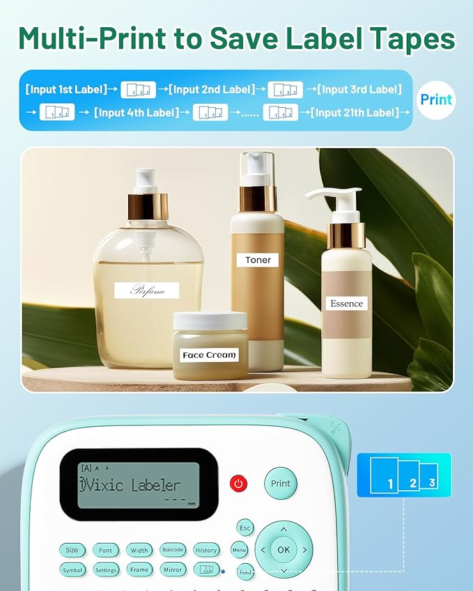 Label Maker Machine with-Tape, Label Maker Waterproof-Labels, Label Maker D210S, Labeler Machine for Classroom Teacher Kids School Items, Portable Label Makers Multiple Symbols Fonts for Home Office