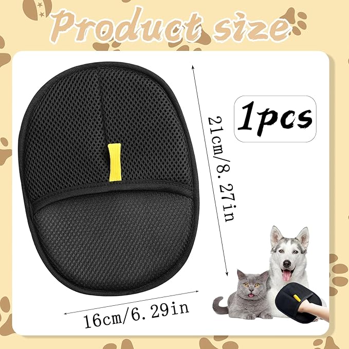 Jadesiegel Pet Hair Removal Glove | Electrostatic Deshedding for Dogs & Cats | Reusable Grooming Glove for Furniture, Car & Clothing (1 PC)