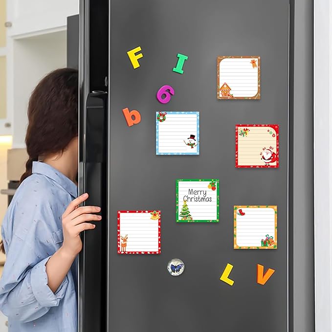 30 Pack Christmas Sticky Notes - 600 Sheets Holiday Memo Notes for Message Reminder Gifts School Office Students Teachers Presents