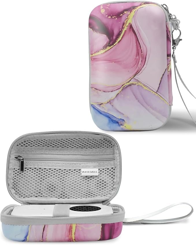 Label Maker Case for Label Maker Machine, EVA Travel Case with Designed Pattern, Compatible with D30, P21, E10, D110 Label Maker (Box Only), Pink Glow