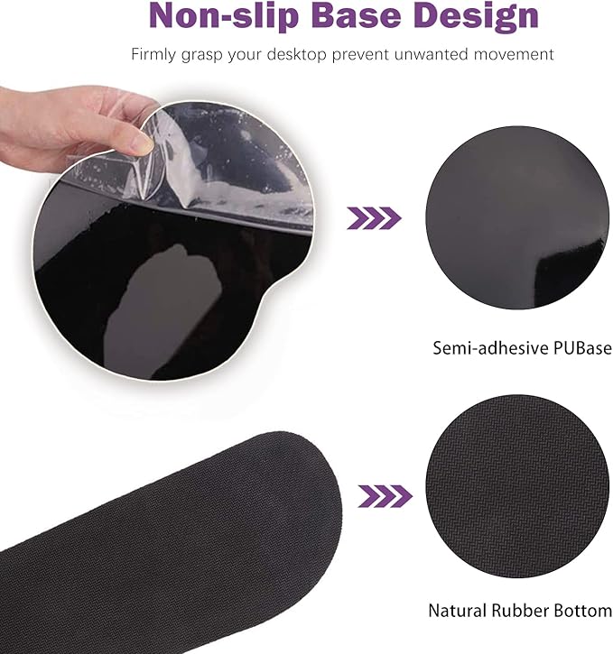 ARTSO Large Mouse Pad Ergonomic Keyboard Wrist Rest Support Set, Memory Foam Gel Wrist Pad, Extended Desk Mat Protector, Non-Slip Desk Blotter, Purple Blue Marble