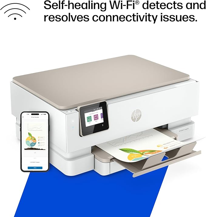 HP Envy Inspire 7255e Wireless Color Inkjet Printer, Print, scan, copy, Easy setup, Mobile printing, Best-for-home, 3 month Instant Ink trial included, AI-enabled (1W2Y9A)