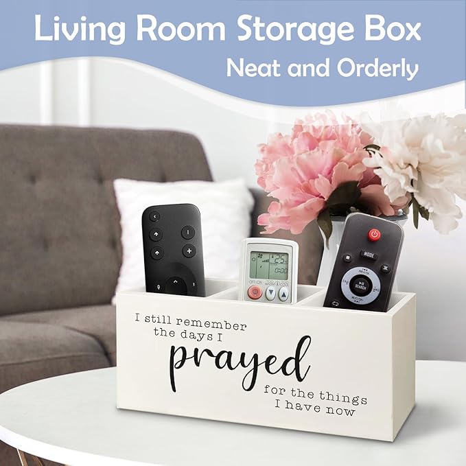 SNNDER Christian Pen Holder for Desk, Motivational Desk Decor Wooden Pen Pencil Holder Organizer for Home Office Accessories