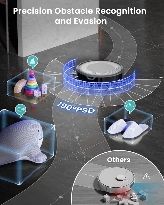 Lefant M310 Ultra Robot Vacuum and Mop, 6000Pa Suction-Slim Robotic Cleaner with ToF LiDAR Navigation, Accurate Obstacle Avoidance, WiFi/App/Alexa Control, 170min Runtime, for Pet Hair and Home