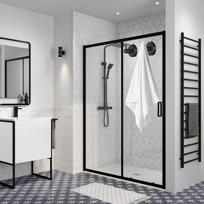 DGYB Suction Cup Hooks for Shower Black Bathroom Hooks Suction Set of 2 Removable Wall Hook for Hanging Towels, Robe, Loofah, Coats