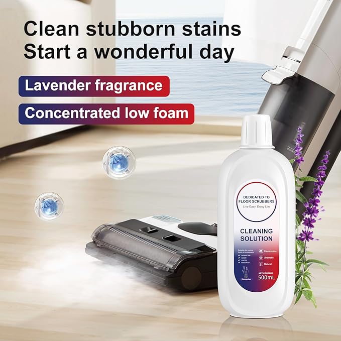 Nukisa Floor Cleaning Solution Compatible With Tineco, Deep Cleans for Multiple Hard Floors, Suitable With All Robot Vacuums with Mopping and Cordless Wet/Dry Vacuum Mop Cleaner (Lavender 2 Bottle)