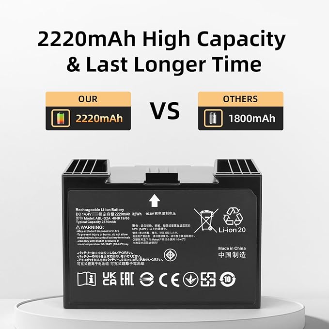 ABL-D2 Battery Replacement for iRobot Roomba i8 i8+ i8 Plus i7 i7+ i7 Plus i3 i3+ i4 i4+ i4150 i8550 e5 e5150 e6 e6198 i7158 i7556 i7558,Combo i5 i5+ j5 j5+ j7 j7+ j7150 j7550 j8+ j9 j9+ Robot ABL-D2A