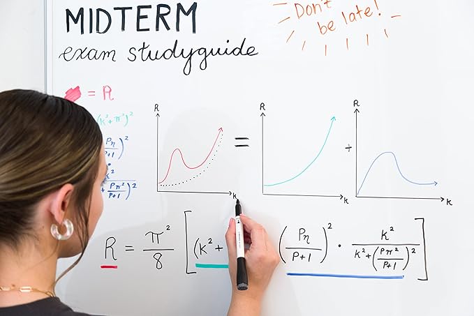 U Brands Fine Tip Dry Erase Markers with Eraser, Whiteboard Markers, Low Odor, Black, Set of 12