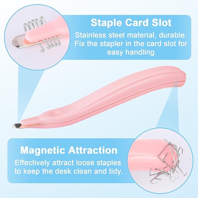 5 Pack Magnetic Staple Remover Tools, Professional Stapler Removers Staple Puller Remover for Classroom, Multicolored Stapler Remover Tool Staple Remover Stick for Home School Office (5 Colors)