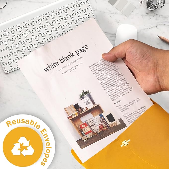 Clasp Envelopes 9x12, 100 GSM Paper, 100 Pack Goefun Brown Kraft Manilla Envelopes with Clasp Closure and Gummed Seal for Business, Legal, Office, Home and School