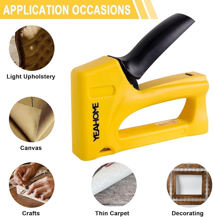 YEAHOME Light Duty Staple Gun, Upholstery Staple Gun with 1000PCS JT 21 Staples of 5/16 inch, Stapler Gun for Wood, Classroom, Crafts, DIY, Decoration