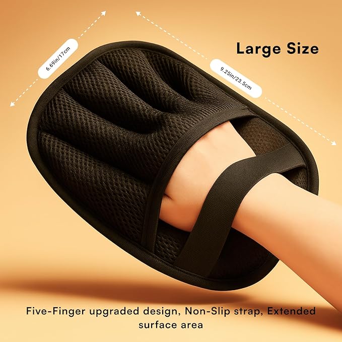 Wolfster Pet Hair Removal Glove | for Couch, Carpets & Car Seats Cleaner | Upgraded Five-Finger Reusable Glove | Electrostatic Pet hHair Remover | Dog & Cat Hair Removal Tool