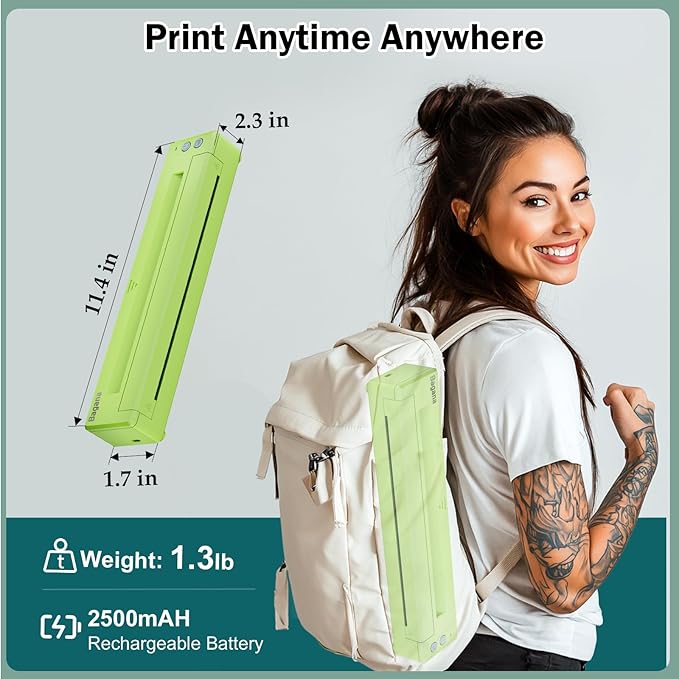 Bagana Tattoo Transfer Printer Thermal Bluetooth Wireless Temporary Tattoo Stencil Printer Machine Kit for Tattoo Artists & Beginners