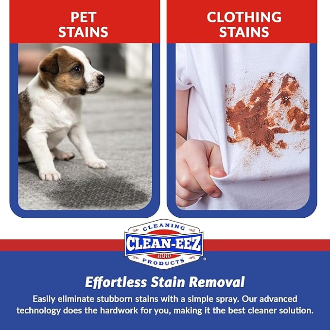 Clean-eez Stain-eez Carpet Cleaner Spray – Pro-Biotics & Enzyme Power for Ultimate Stain & Odor Elimination – Best Pet Carpet Cleaner