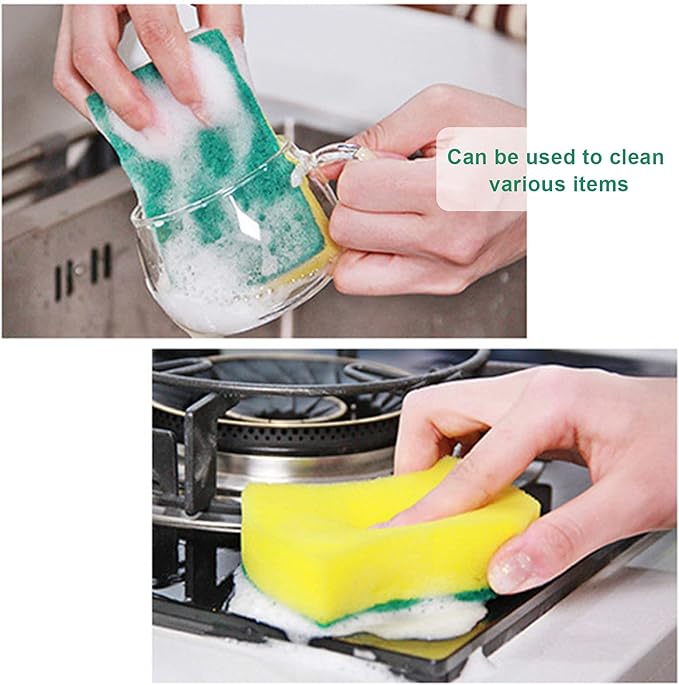 Kitchen Cleaning Sponges, 36Pack Cleaning Sponges in Bulk, Non Scratch Dishwashing Sponges Scouring Pad Odor-Free Scrubbing Dish Sponge Suitable for Washing Dishes, Travel Apartments