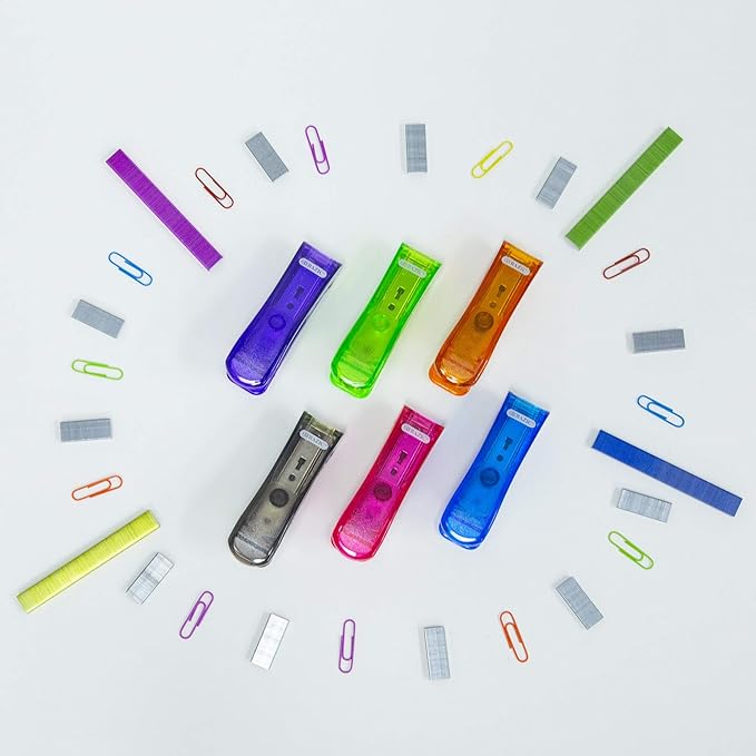 BAZIC Staples Standard (26/6) Metallic Color 3000/Pack, Stapler Refill Standard Size Staple, Assorted Colors, 24-Packs