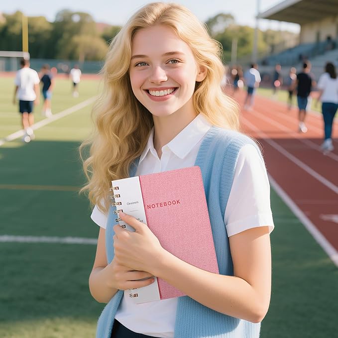 Lined Spiral Notebook College Ruled A5 Journal Book for Note Taking, 160 Pages Writing Journal for Office and Home School Supplies 5.75x8.125 inch (3pack-Navy Blue)