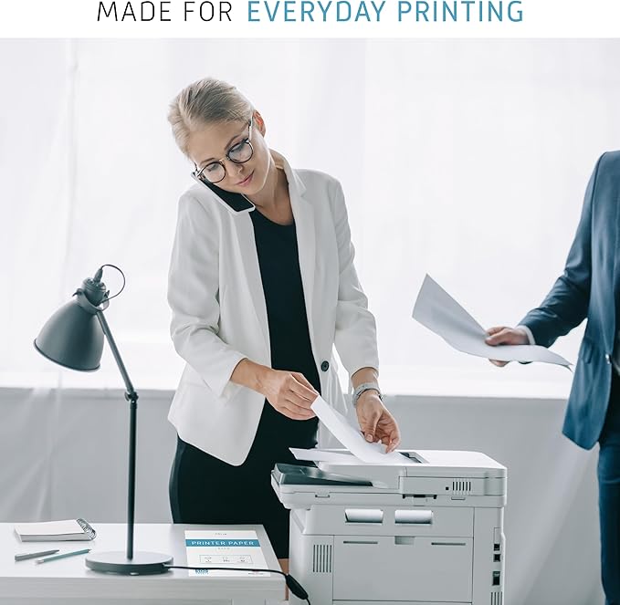 Printer Paper - 8.5 x 11 White Letter Size Copy Paper, 1 Ream 500 Sheets 20 lb Printing Paper for Documents Writing, Drawing, Smooth, 92 Bright | Home, School, Office Supplies | Made in USA