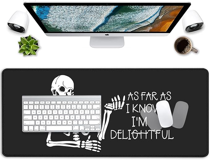 Skull Skeleton Mouse Pad for Desk,Desk Mat for Desktop,Keyboard and Mouse Pad,XL Gaming Mouse Pad Mousepad for Computer Office Home Work(27.5X11.8 in)