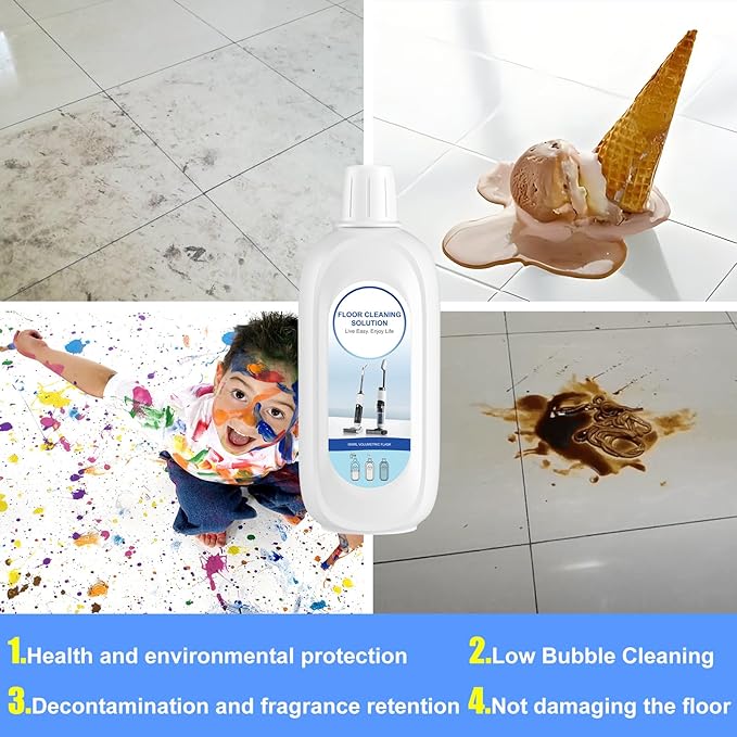 Nukisa 5 Bottles Compatible with Tineco Cleaning Solution 500ml Per Bottle Lavender Scents Floor Cleaner Compatible with All Robot Vacuums with Mopping and Cordless Wet/Dry Vacuum (Lavender Scents)