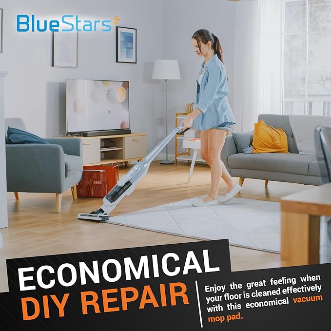 BlueStars 12 Pack Spinwave Mop Pads Replacement Compatible with Bissell Spinwave 2124 2039A 2039 2307 23157 20391 20399 Hard Floor Cleaners - 6 Heavy Scrub, 2 Scrubby, 2 Soft - Washable and Reusable