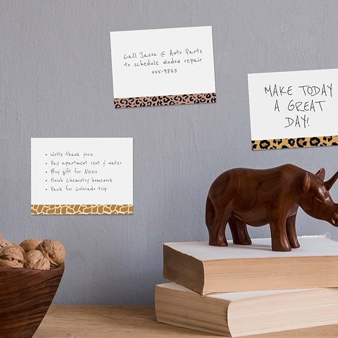 Modern Animal Print Sticky Notes / 4" x 3" Repositionable Sticky Note Pads/Six Unique Pattern Designs/Made in The USA