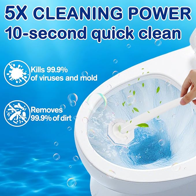 80 Count Disposable Toilet Wand Refills for Toilet Wand, 5X Cleaning Power Scrubber Refill, Bathroom Cleaning Supplies, No Falling Apart, Fresh Fragrance