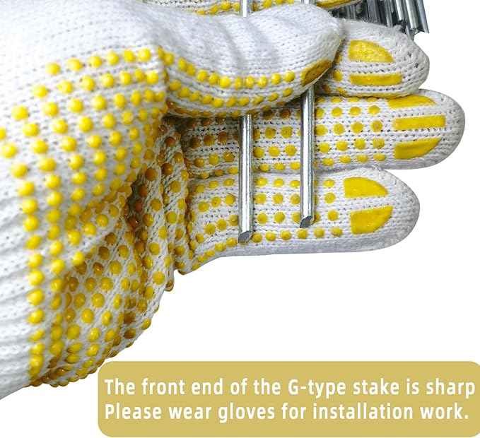 8 Inch Circle Top Landscape Staples, 100Pcs 8 Gauge Galvanized Steel Heavy Duty Gardn Stakes for Outdoor Gardening Weed Barrier Sod Fabric