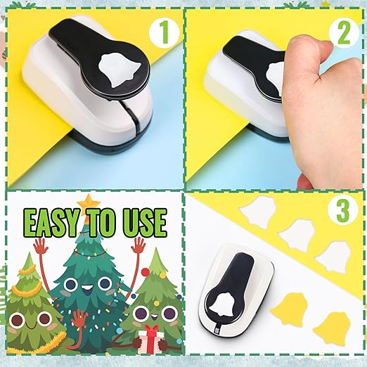 Christmas Punch 1 inch, Bell Punch for Paper Crafting, Bell Shape Hole Puncher for Crafts, Paper Punches for Christmas, Crafts Puncher for Handmade Scrapbook Cards