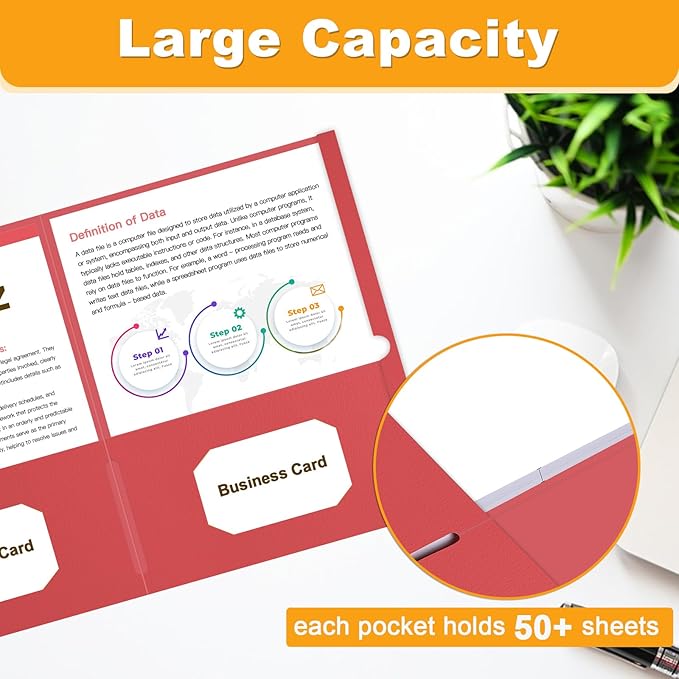 Folders with Pockets, LAYZZ 30 Pack Paper Pocket Folders, 2 Pocket File folders Fits Letter Size Paper, for School Office and Home, Assorted 6 Colors