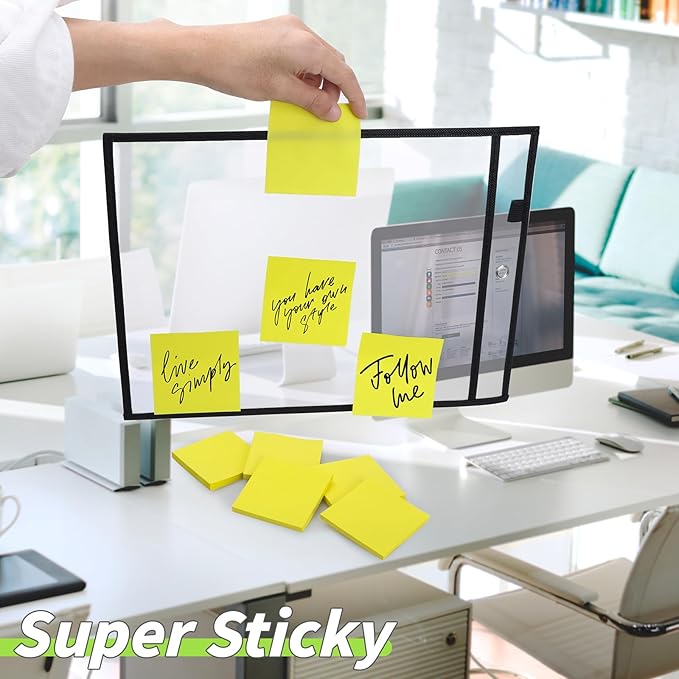 (60Pack) Sticky Notes 3x3, Yellow Sticky Pads, Self-Stick Pads,Self-Stick Pads 75 Sheets/Pad, Easy to Post for Teacher Student School Office Meeting Blank Desk Pads,Total 4500 Sheets