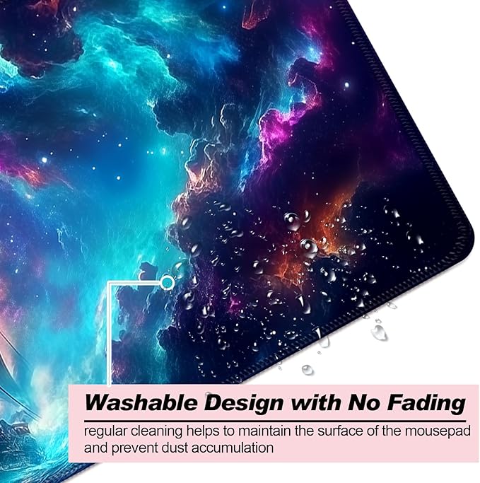Fantasy Pirate Ship Gaming Desk Mat, Computer Keyboard Large Extended Long Mouse Pad for Office and Home, XL (W01)