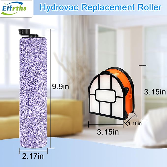 WDB1F2 Replacement Brushroll & Filte Bundle for Shark WD101 WD201 WD100 WD200 AW201 WD200C WD201C WD101C AW261 wd160 HydroVac XL 3-in-1 vacuum cleaner, compare parts WDB1, WDB2, WDFF1, WDFF2, WDB1F2