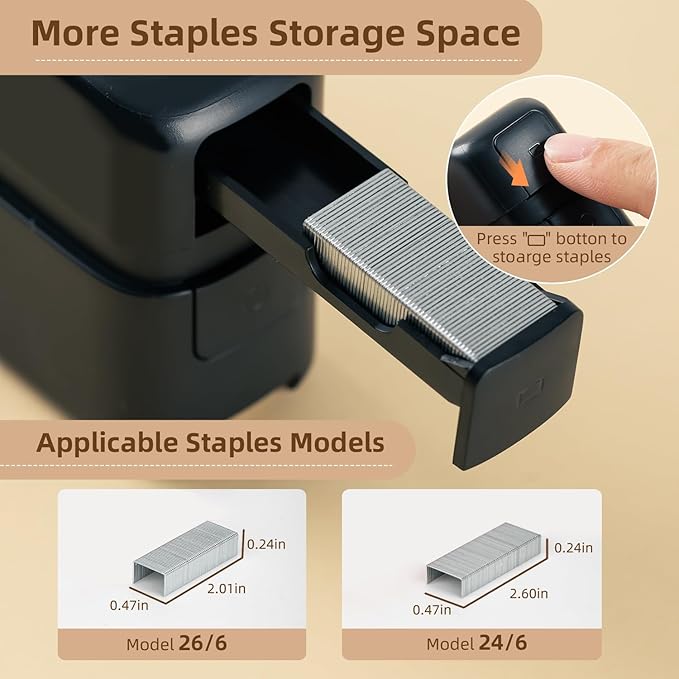 deli Stapler, Desktop Staplers with 1660 Staples and Integrated Staple Remover, 40 Sheet Capacity Office Stapler, 2 Pack, Black
