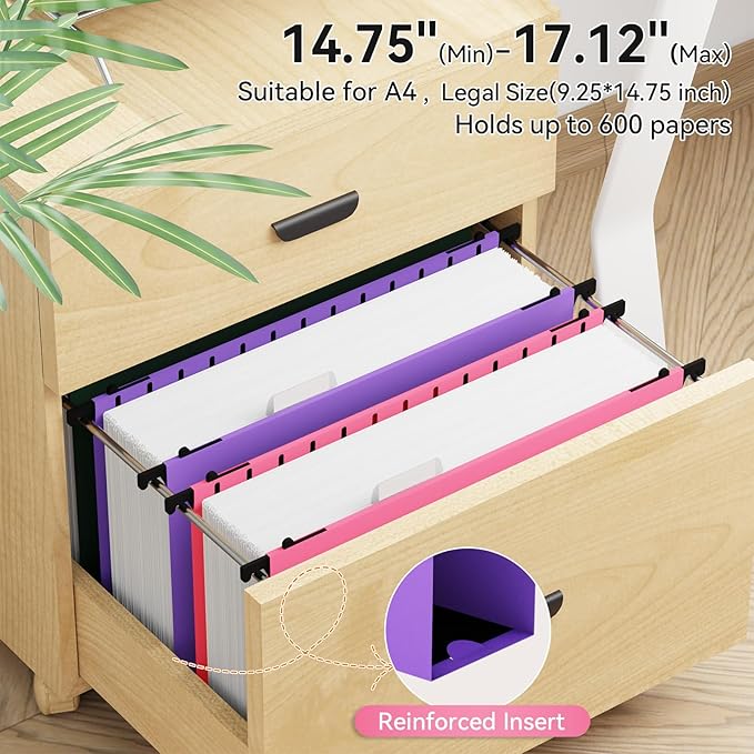 ANSOOK Plastic Legal Size Hanging File Folders,Heavy Duty 3 Inch Expansion,12 Pack Expanding File Folder,File Cabinet Folders with Insertable Tabs,Color Accordion File Organizer for Office Home School