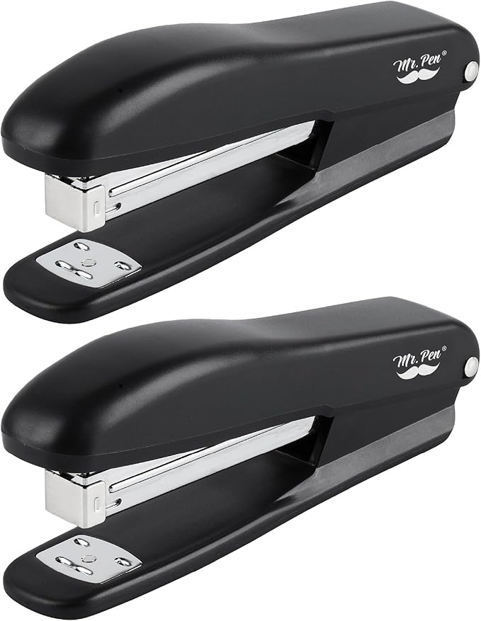 Mr. Pen- Staplers with 200 Staples, 20 Sheet Capacity, Pack of 2, Staplers for Desk, Office Stapler, Desk Stapler, Stapler with Staples, Black Stapler, Paper Stapler, Stapler and Staples