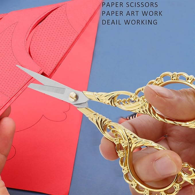 BIHRTC DIY Tools Dressmaker Small Shears with Artificial Leather Cover Stainless Steel Sharp Straight Tip Scissors Small Shears for Craft Home Sewing Supplies Cross Stitch Needlework DIY