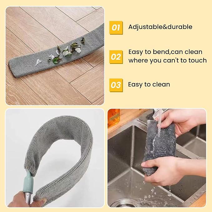 Retractable Gap Dust Cleaning Artifact |Extendable Duster Cleaning Tool for Hard-to-Reach Areas |Reusable Washable Dusting Wand for Home,Ceiling,Blinds,Under Furniture (3)