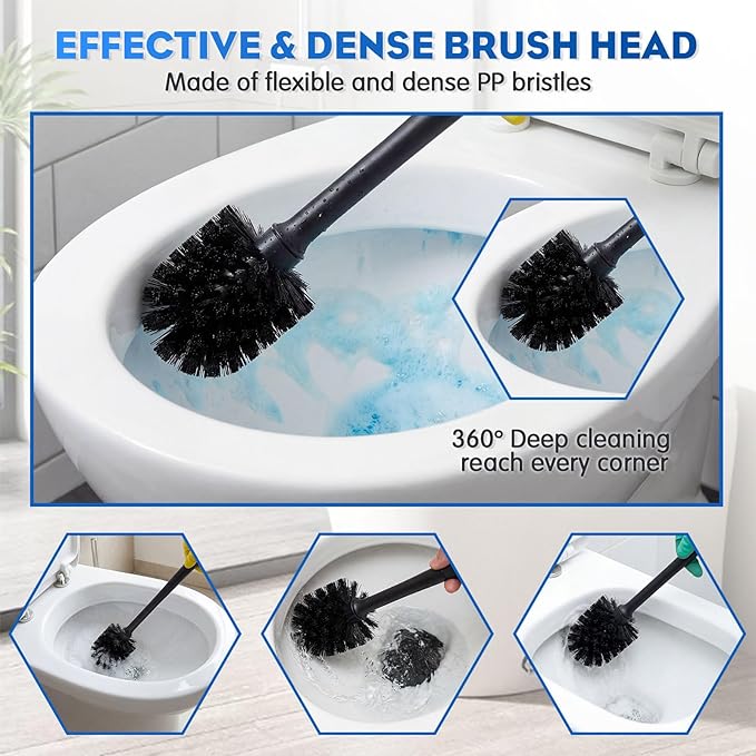 Sawysine 12 Pcs 18 Inch Toilet Plungers and 16.54 Inch Toilet Bowl Cleaning Brush Heavy Duty Commercial Plungers with Double Thrust Force Rubber Suction Cup for Bathroom Household Stores Restaurants